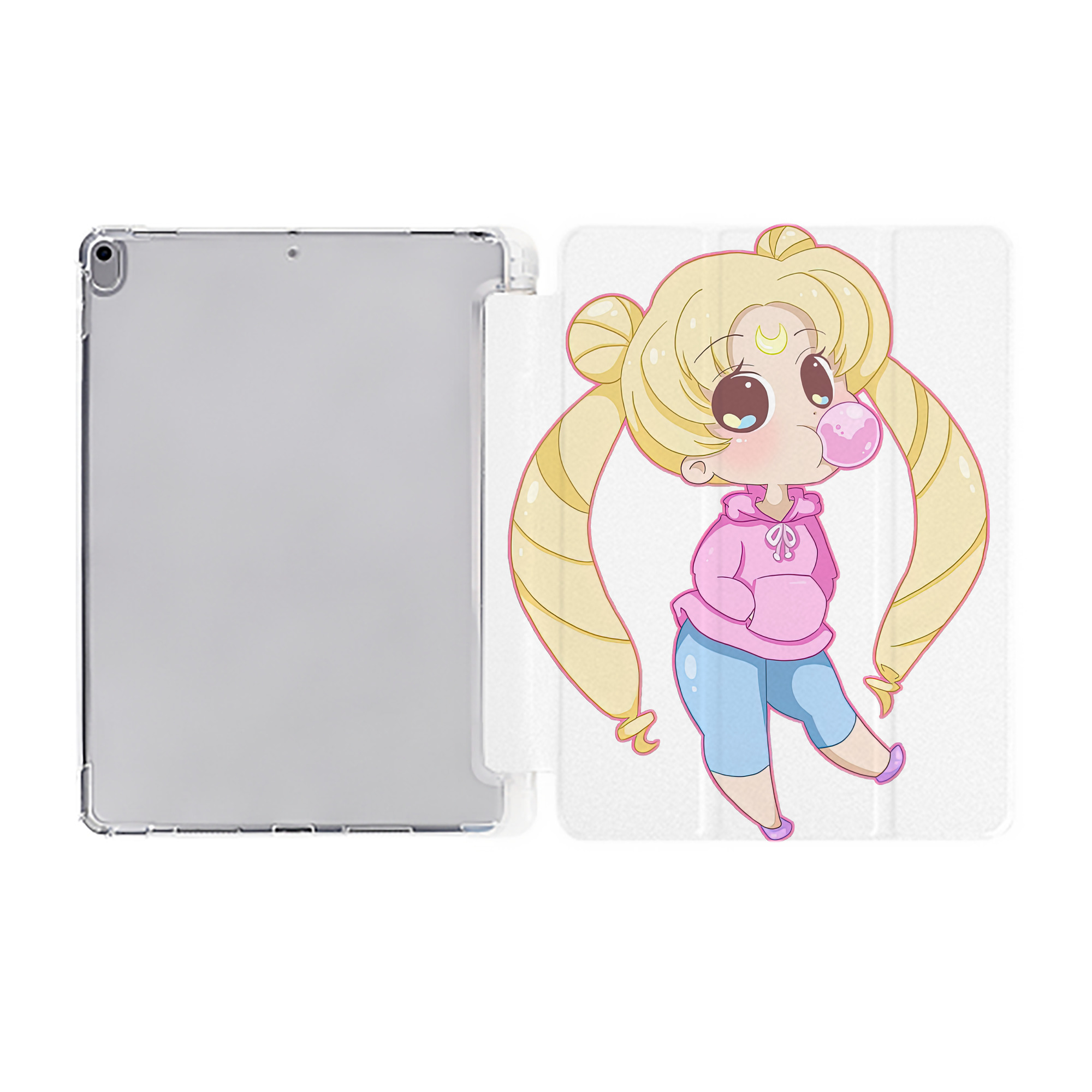 （画像用） 美少女戦士セーラームーン 愛野 美奈子 あいの みなこ Sailor Moon Aino Minako IPad ケース ペン収納付き 三つ折りスタンド PUレザー×シリコン 対応機種9.5/10.5/10.9インチ